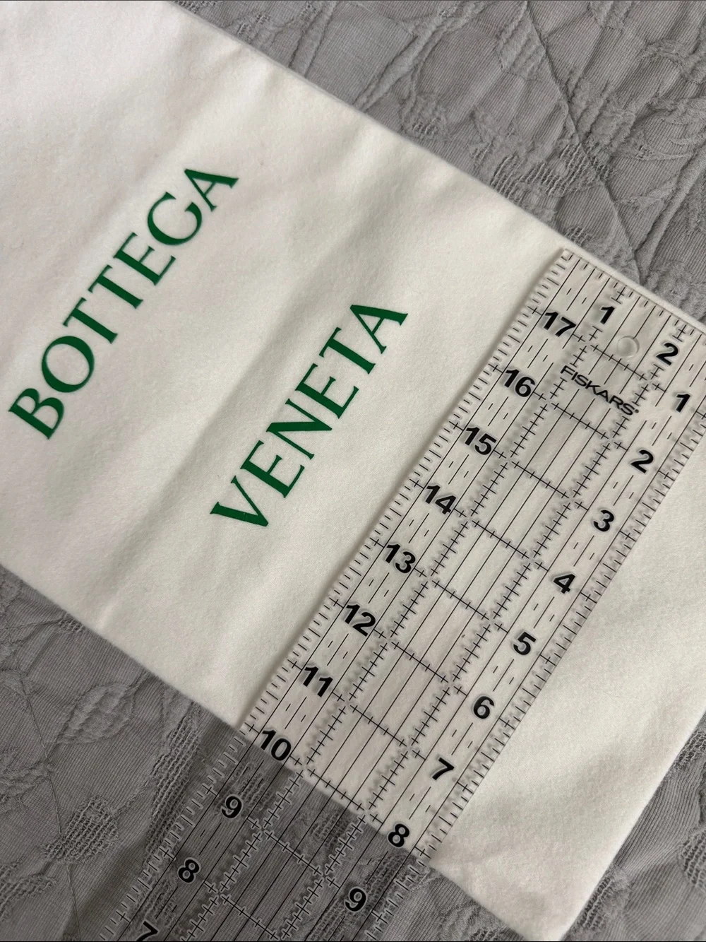 Bottega Veneta White Drawstring Pouch with Green Logo